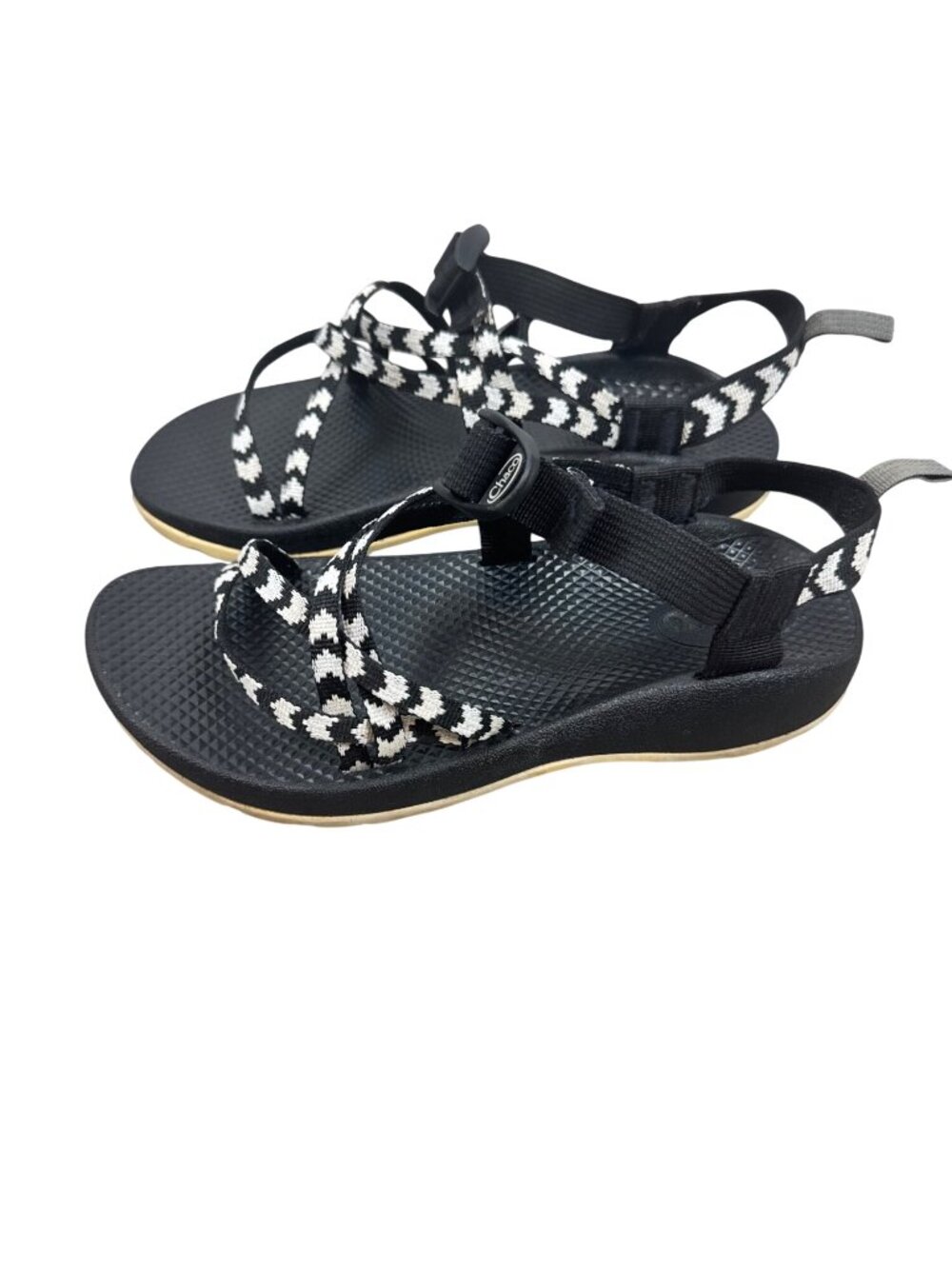 Chaco Kids Black & White Z/1 EcoTread Sandals Size 6 Adjustable Straps Outdoor